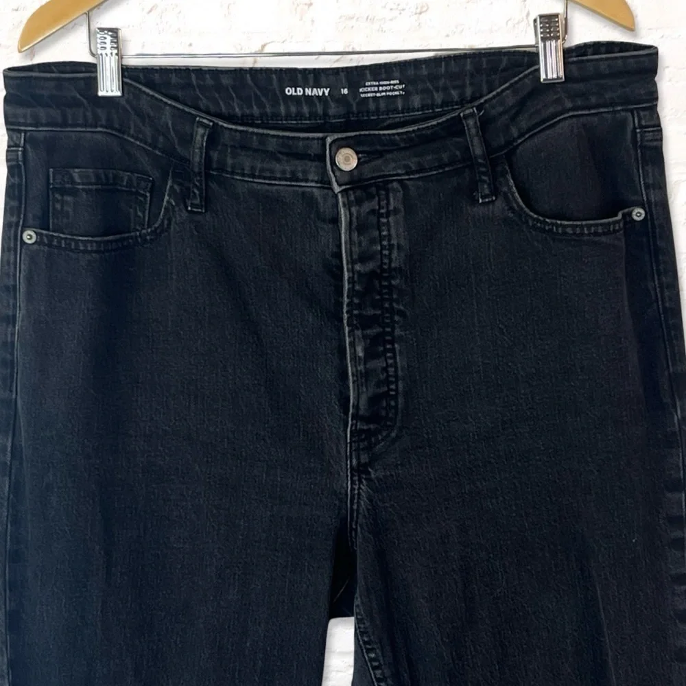Old Navy Ultra High Rise Kicker Bootcut Faded Black Size 16